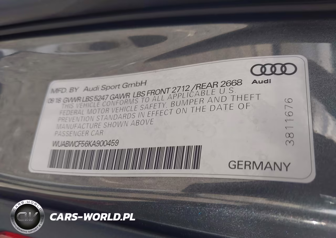 2019 Audi Rs 5 2.9T VIN:WUABWCF56KA900459 - 9