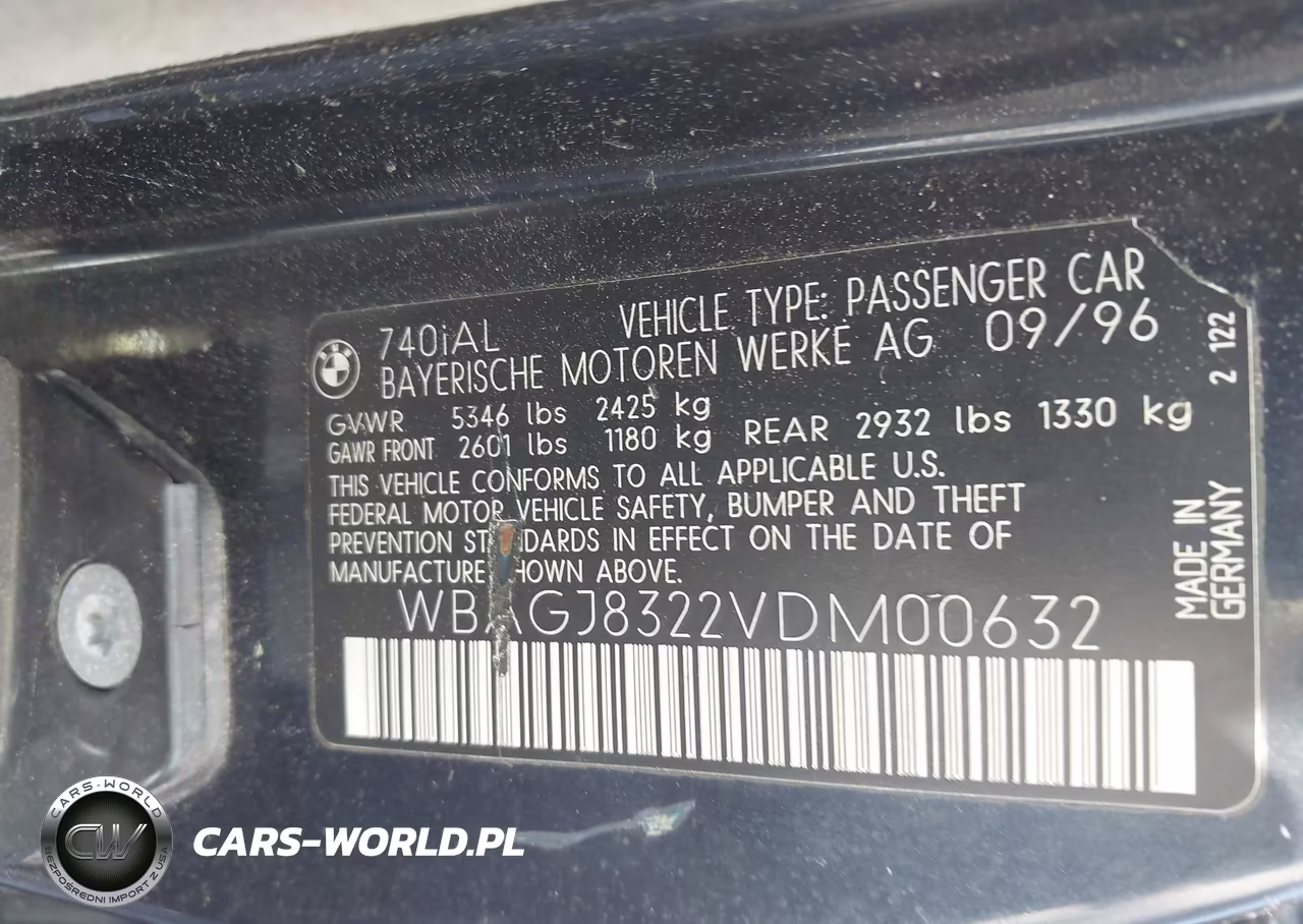 1997 BMW 740Il VIN:WBAGJ8322VDM00632 - 9