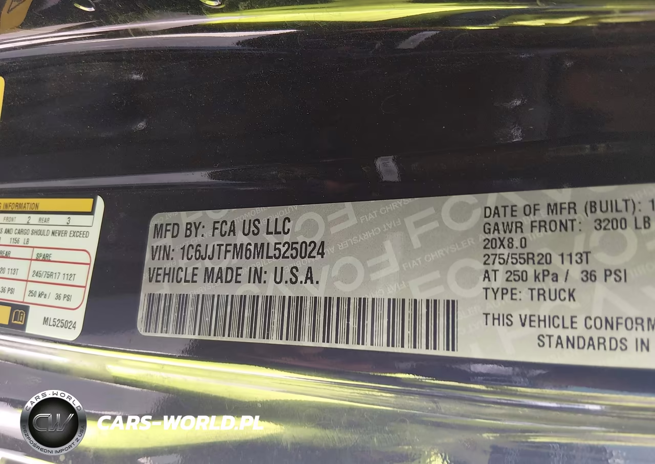 2021 Jeep Gladiator High Altitude 4X4 VIN:1C6JJTFM6ML525024 - 9