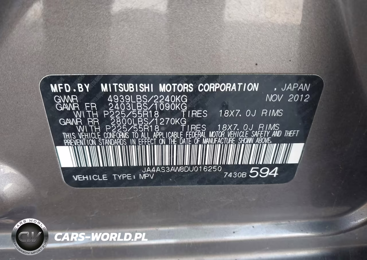 2013 Mitsubishi Outlander Se VIN:JA4AS3AW8DU016250 - 9