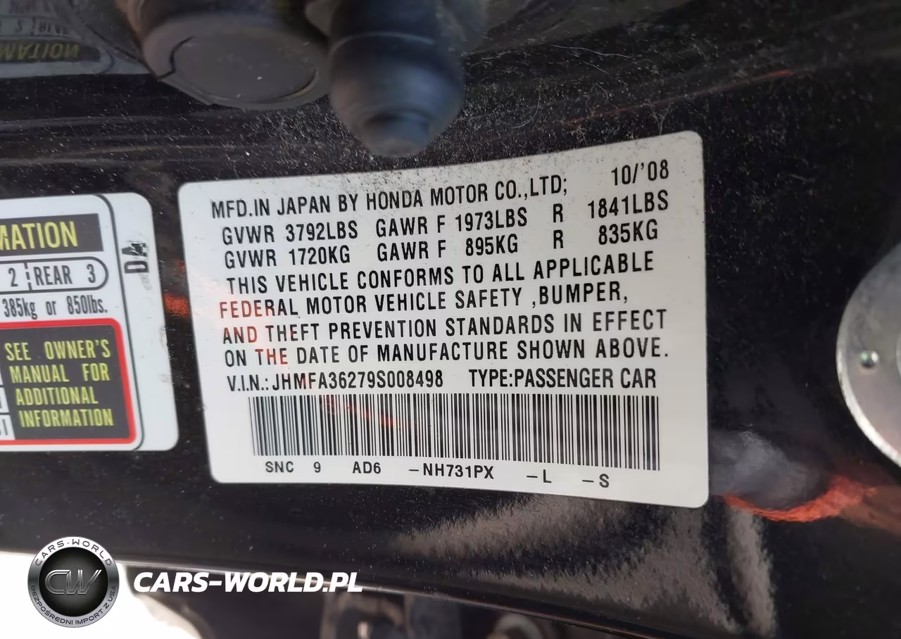 2009 Honda Civic Hybrid VIN:JHMFA36279S008498 - 9