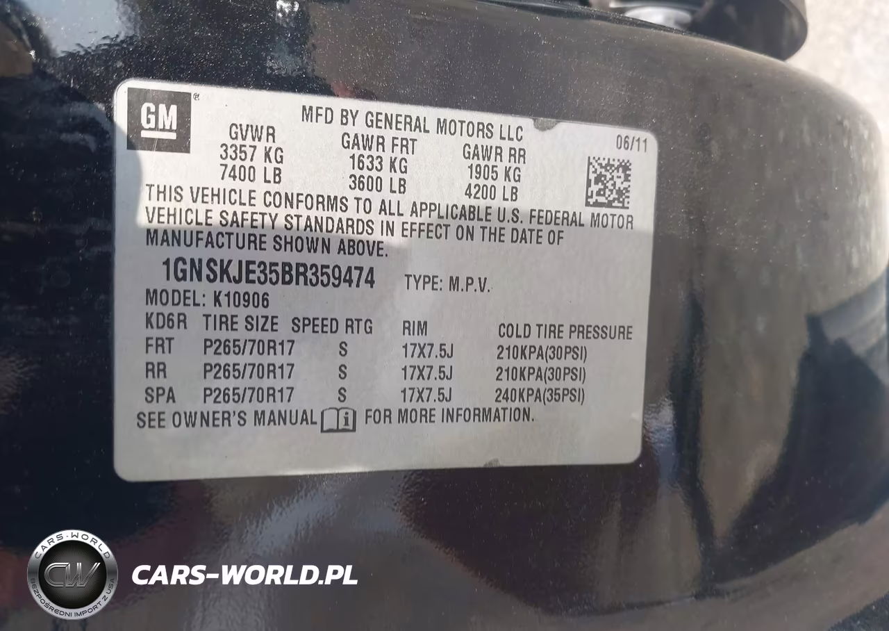 2011 Chevrolet Suburban 1500 Lt1 VIN:1GNSKJE35BR359474 - 9