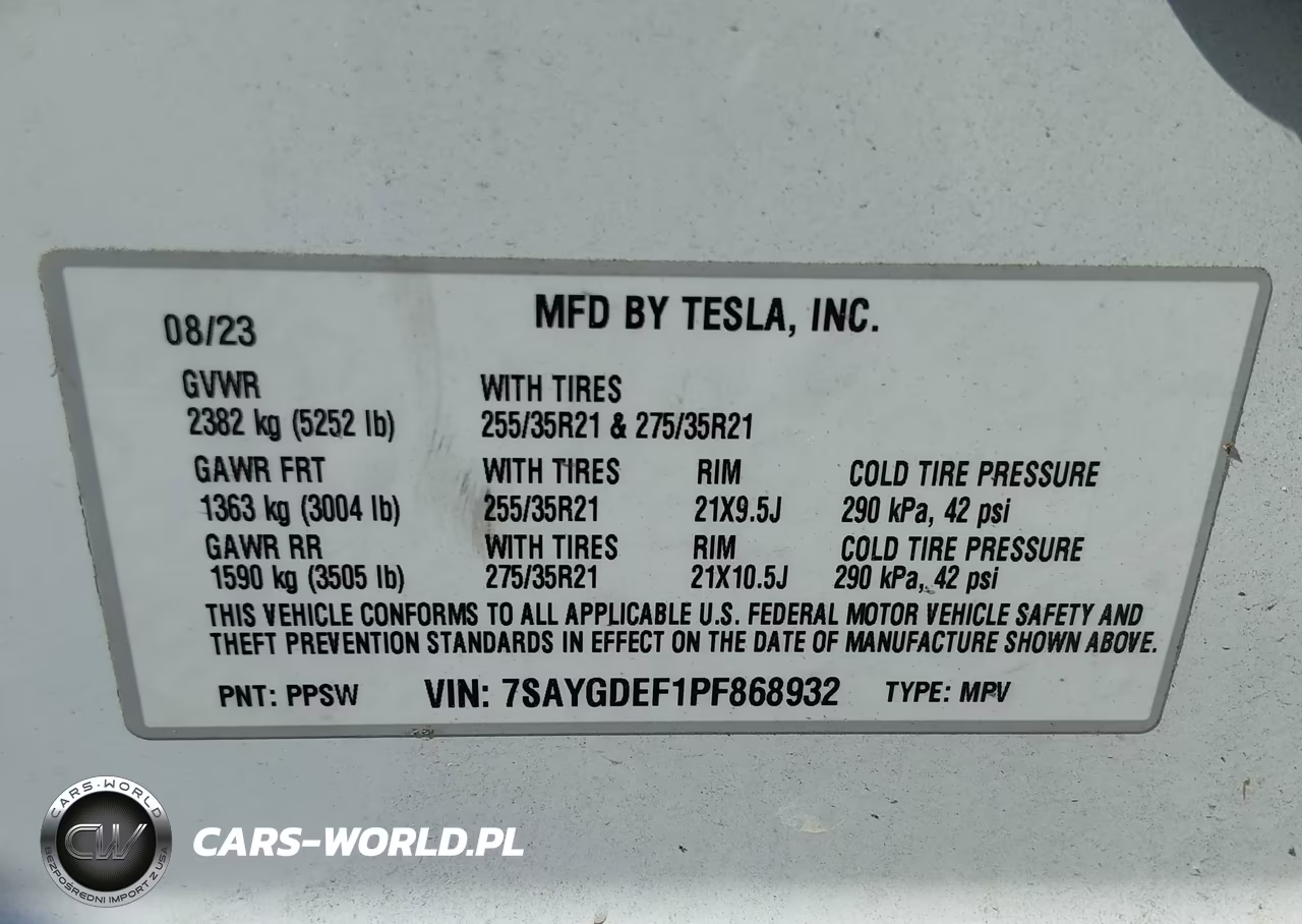 2023 Tesla Model Y Performance Dual Motor All-Wheel Drive VIN:7SAYGDEF1PF868932 - 9