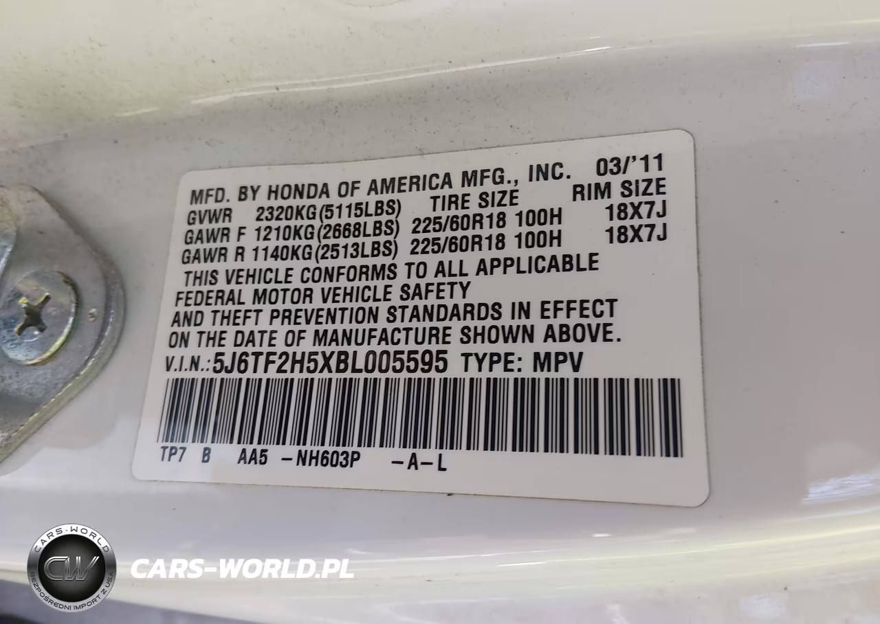 2011 Honda Accord Crosstour Ex-L VIN:5J6TF2H5XBL005595 - 9