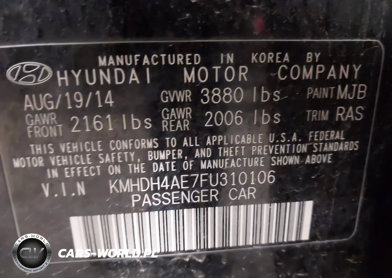 2015 Hyundai Elantra Se VIN:KMHDH4AE7FU310106 - 9