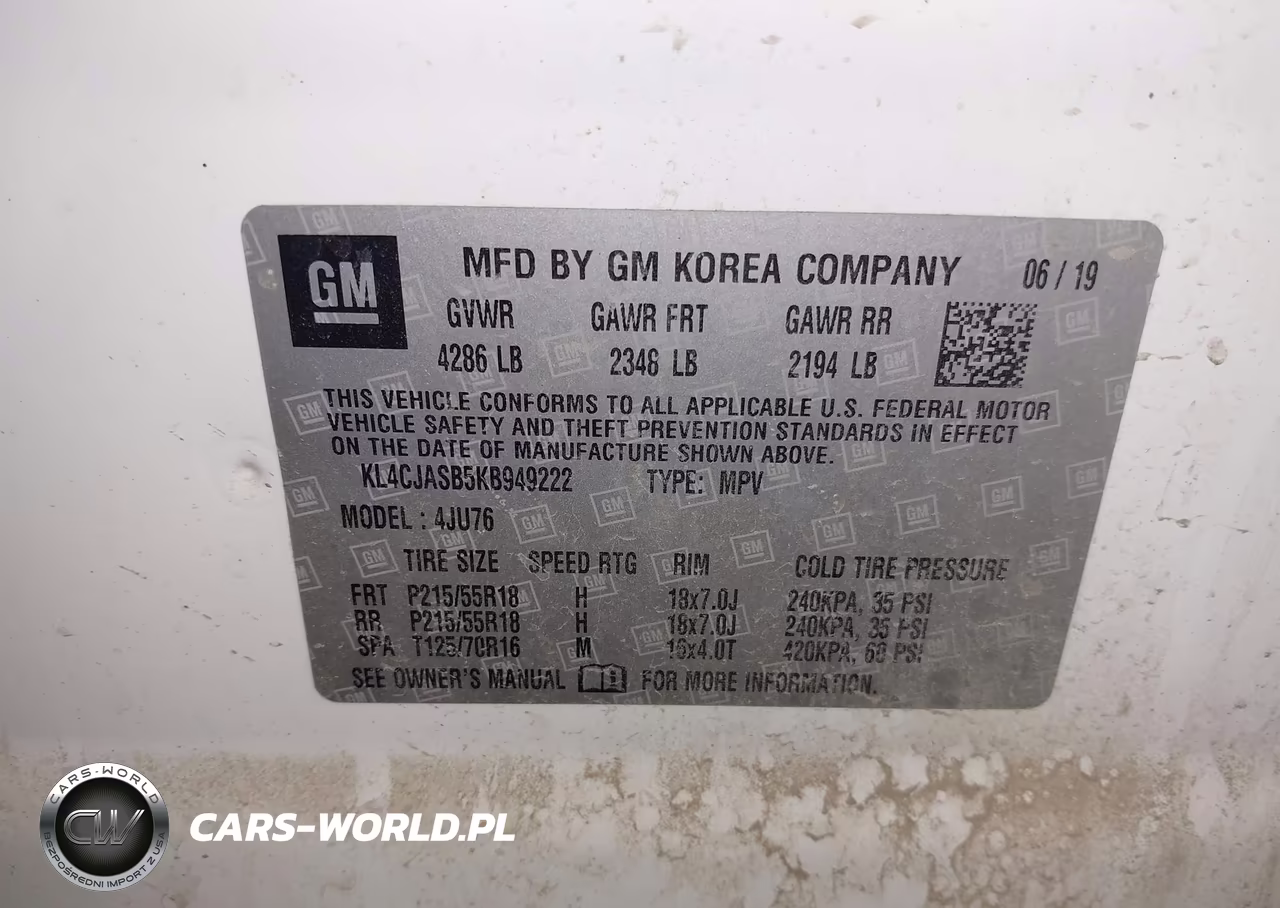 2019 BUICK ENCORE PREFERRED VIN:KL4CJASB5KB949222 - 9