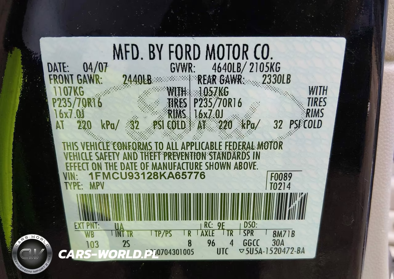 2008 Ford Escape Xlt VIN:1FMCU93128KA65776 - 9