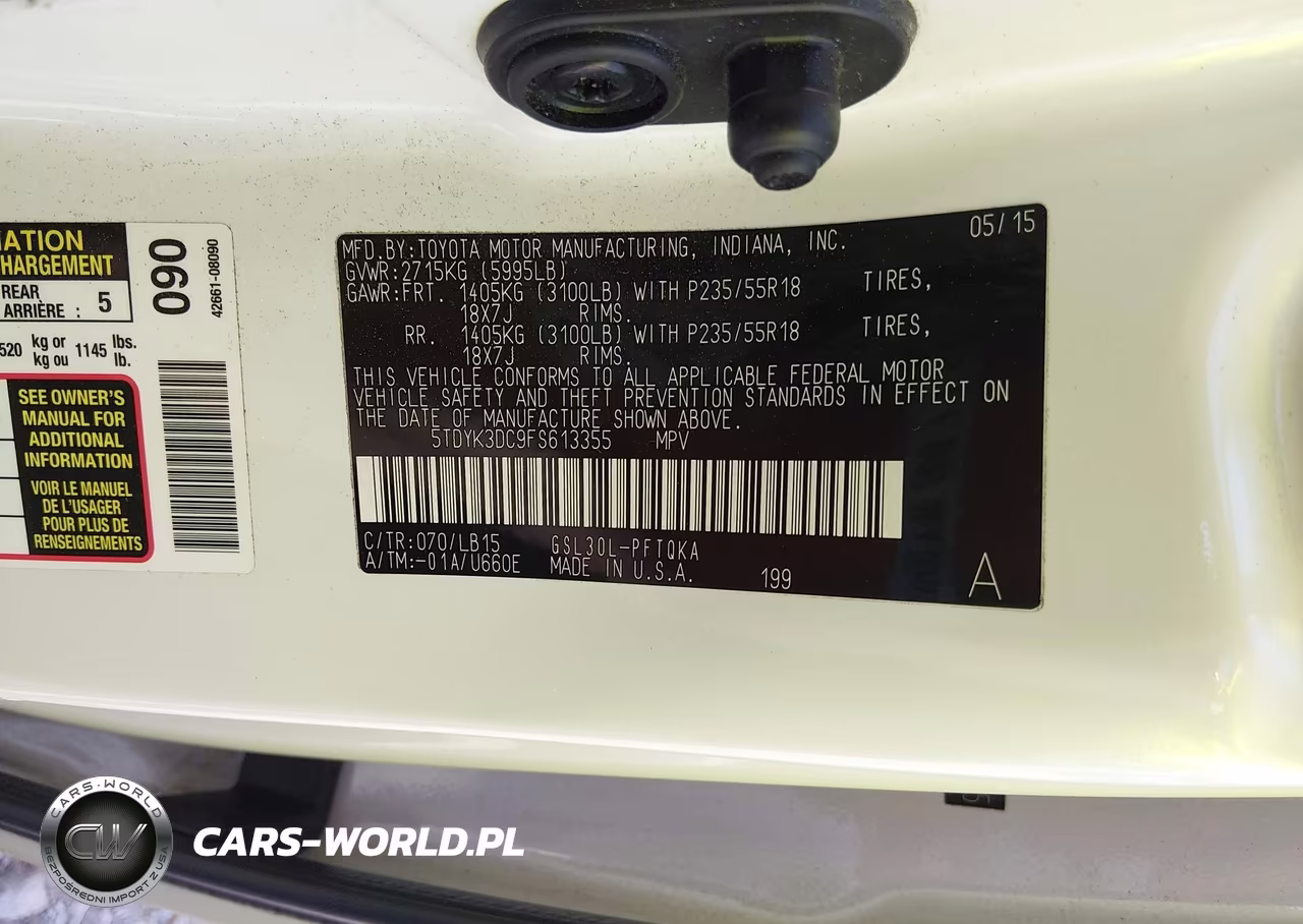 2015 Toyota Sienna Limited Premium 7 Passenger VIN:5TDYK3DC9FS613355 - 9