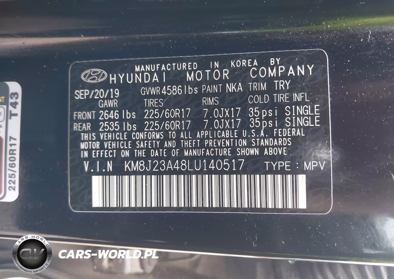 2020 Hyundai Tucson Se VIN:KM8J23A48LU140517 - 9