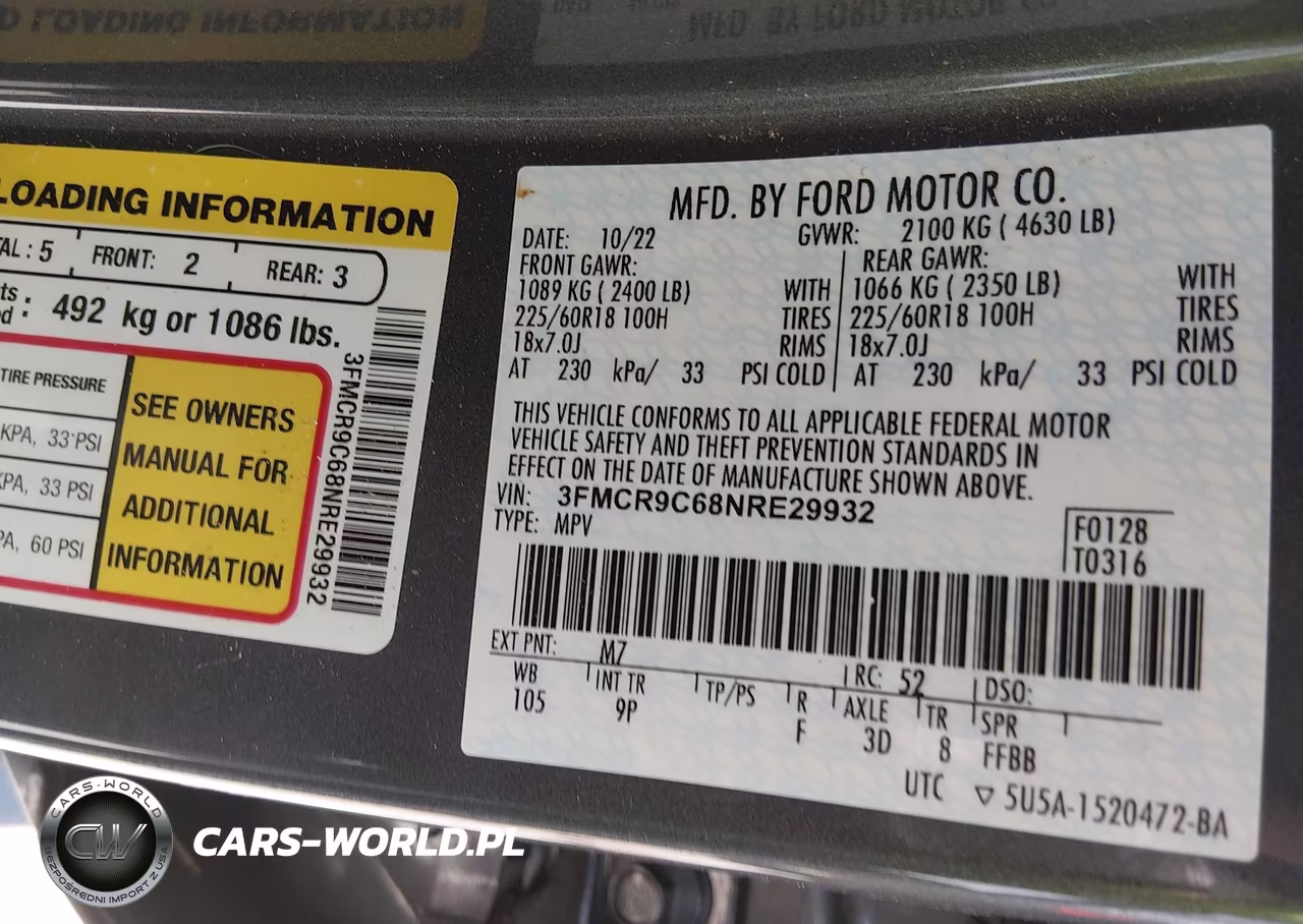 2022 Ford Bronco Sport Outer Banks VIN:3FMCR9C68NRE29932 - 9