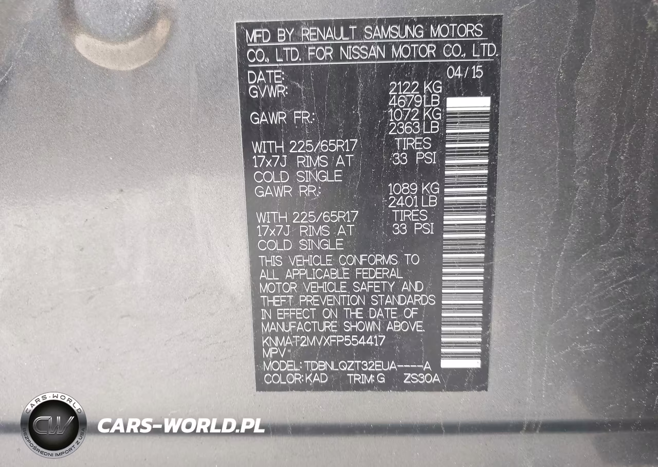 2015 Nissan Rogue Sv VIN:KNMAT2MVXFP554417 - 9