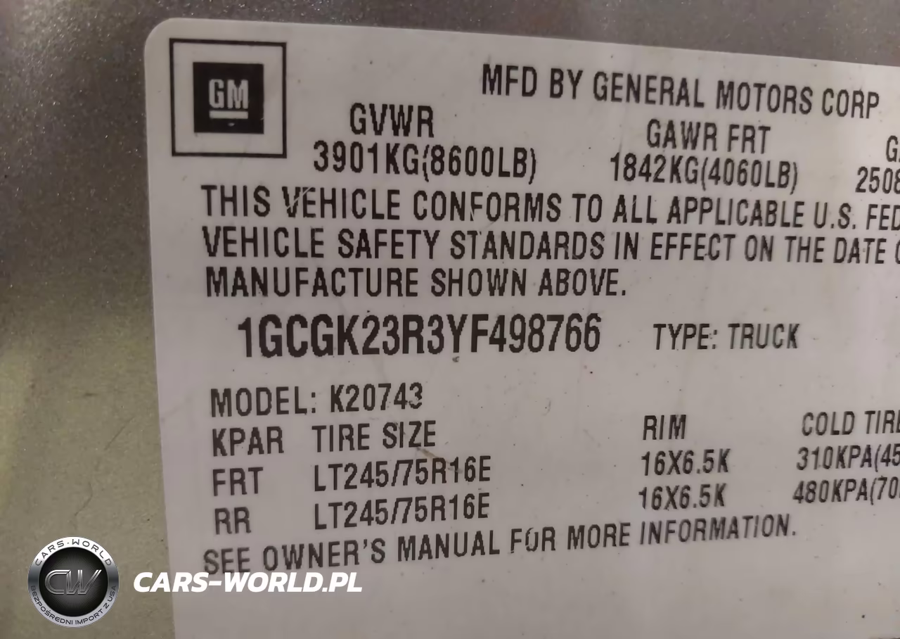 2000 Chevrolet K2500 VIN:1GCGK23R3YF498766 - 9