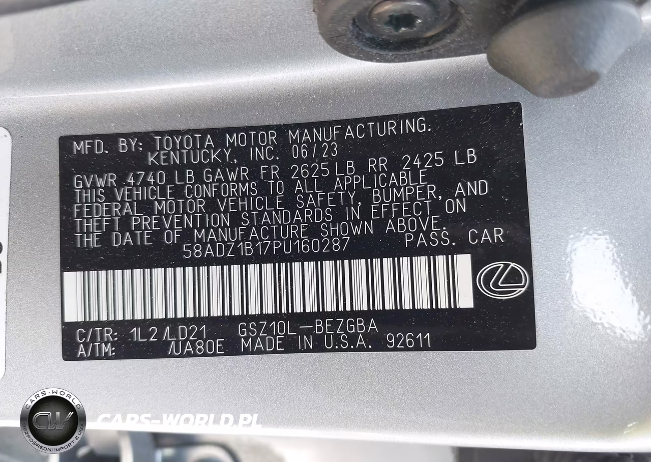 2023 Lexus Es 350 VIN:58ADZ1B17PU160287 - 9