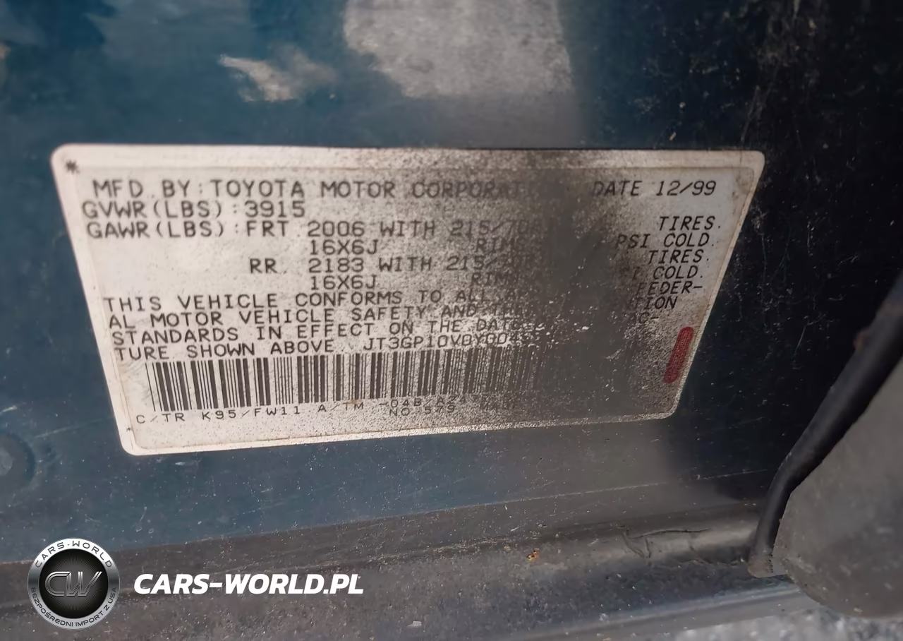 2000 Toyota Rav4 VIN:JT3GP10V0Y0045502 - 9