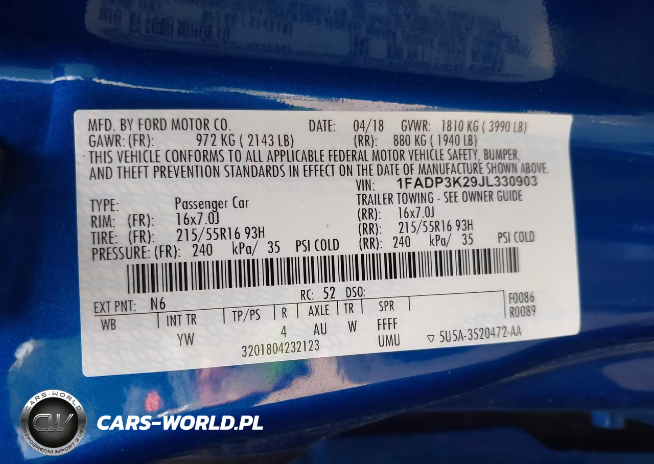 2018 Ford Focus Se VIN:1FADP3K29JL330903 - 9