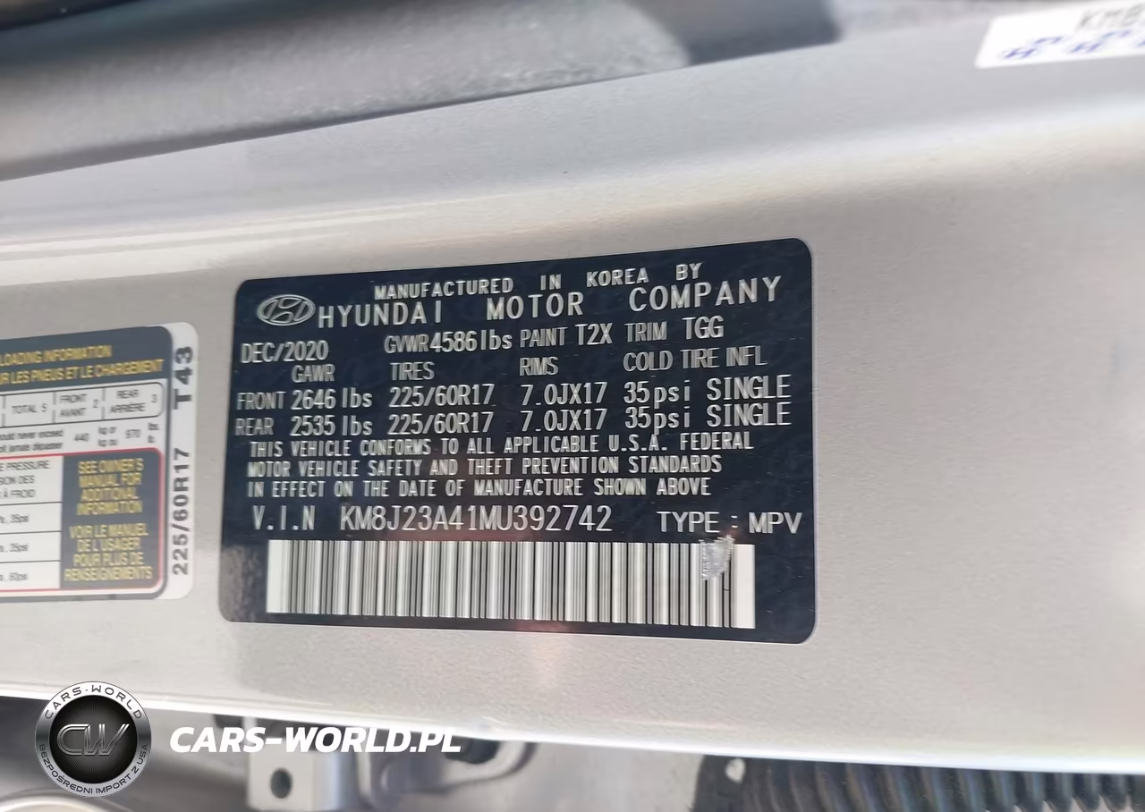 2021 Hyundai Tucson Se VIN:KM8J23A41MU392742 - 9