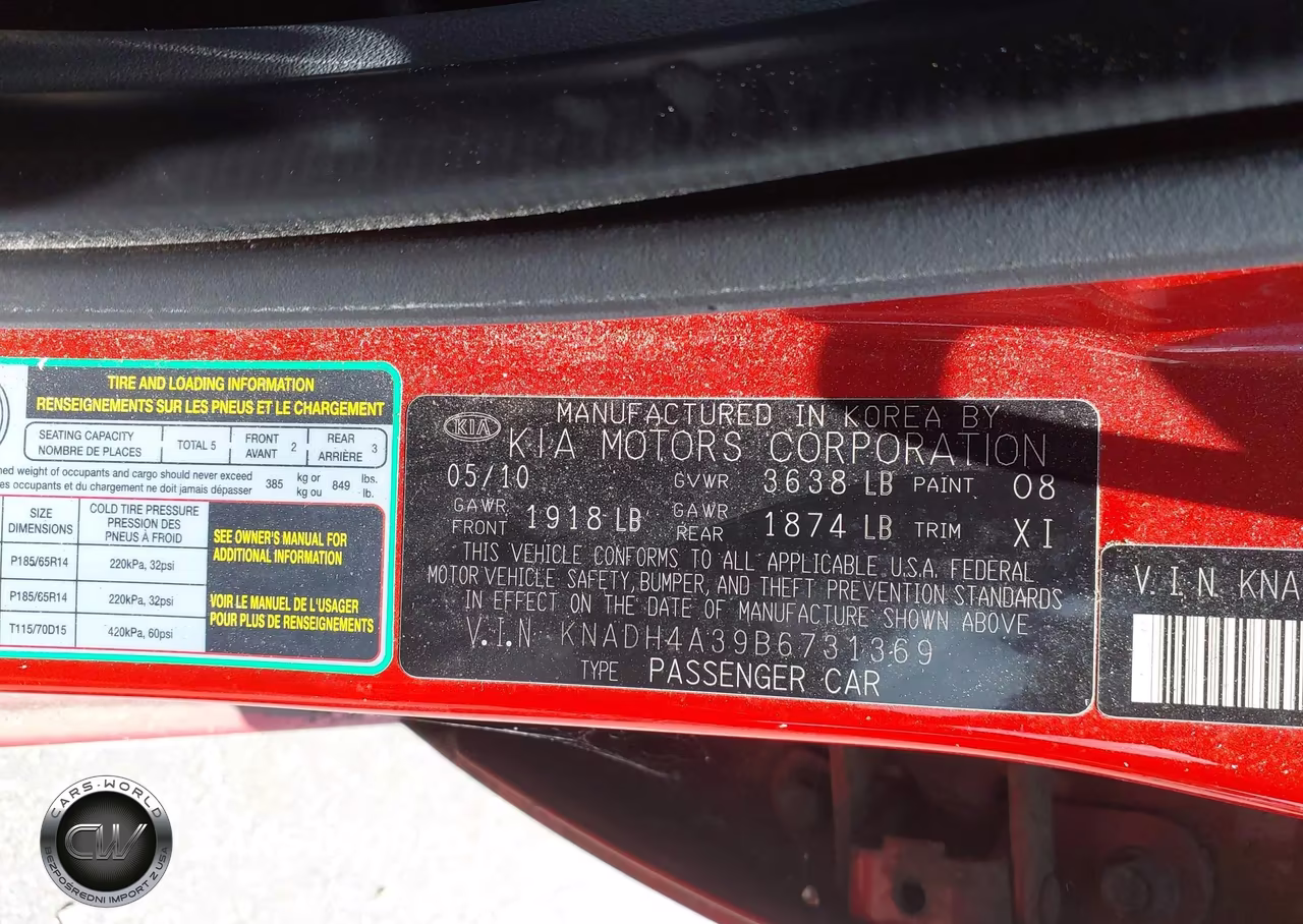 2011 Kia Rio Lx VIN:KNADH4A39B6731369 - 9