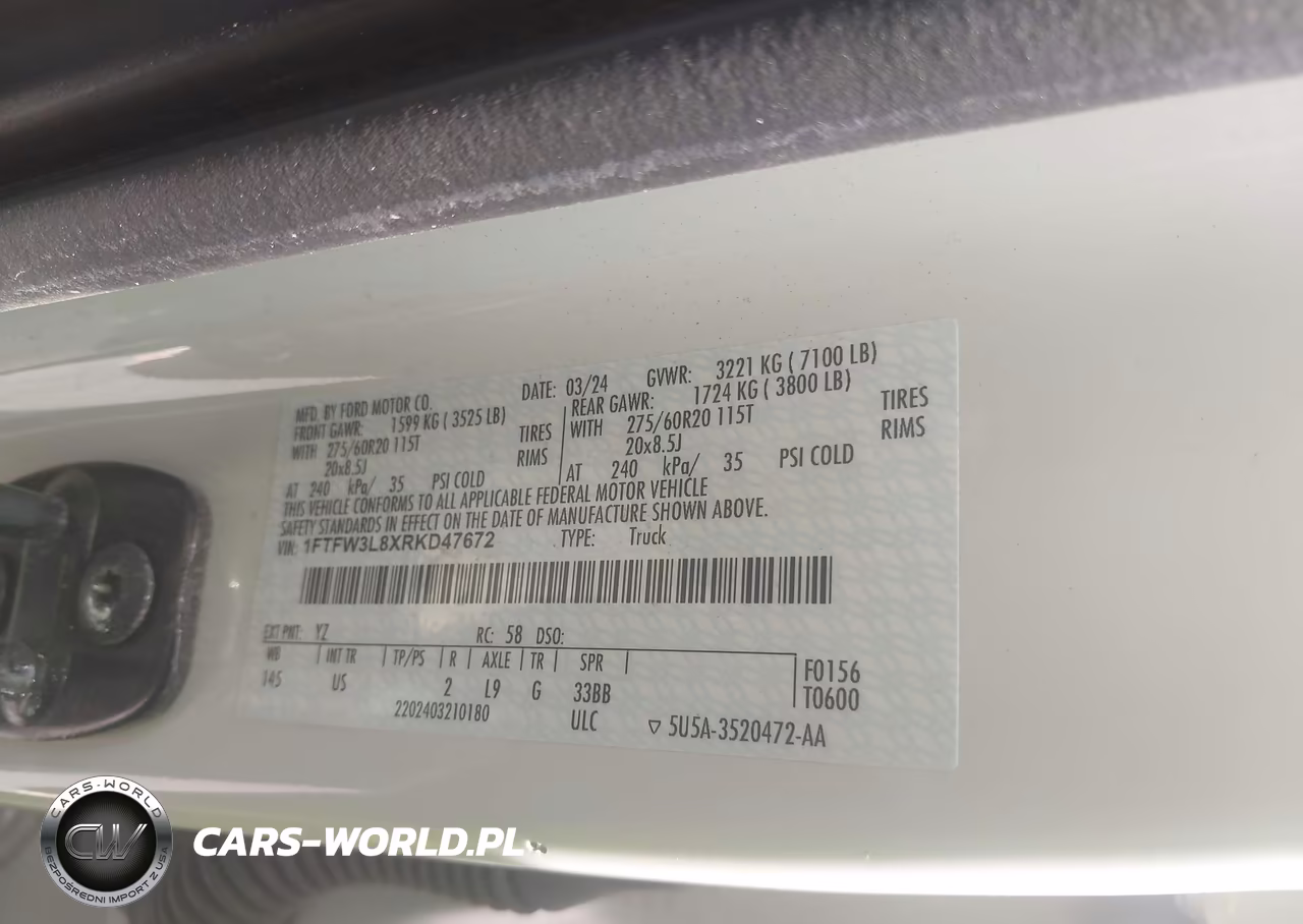 2024 Ford F-150 Xlt VIN:1FTFW3L8XRKD47672 - 9