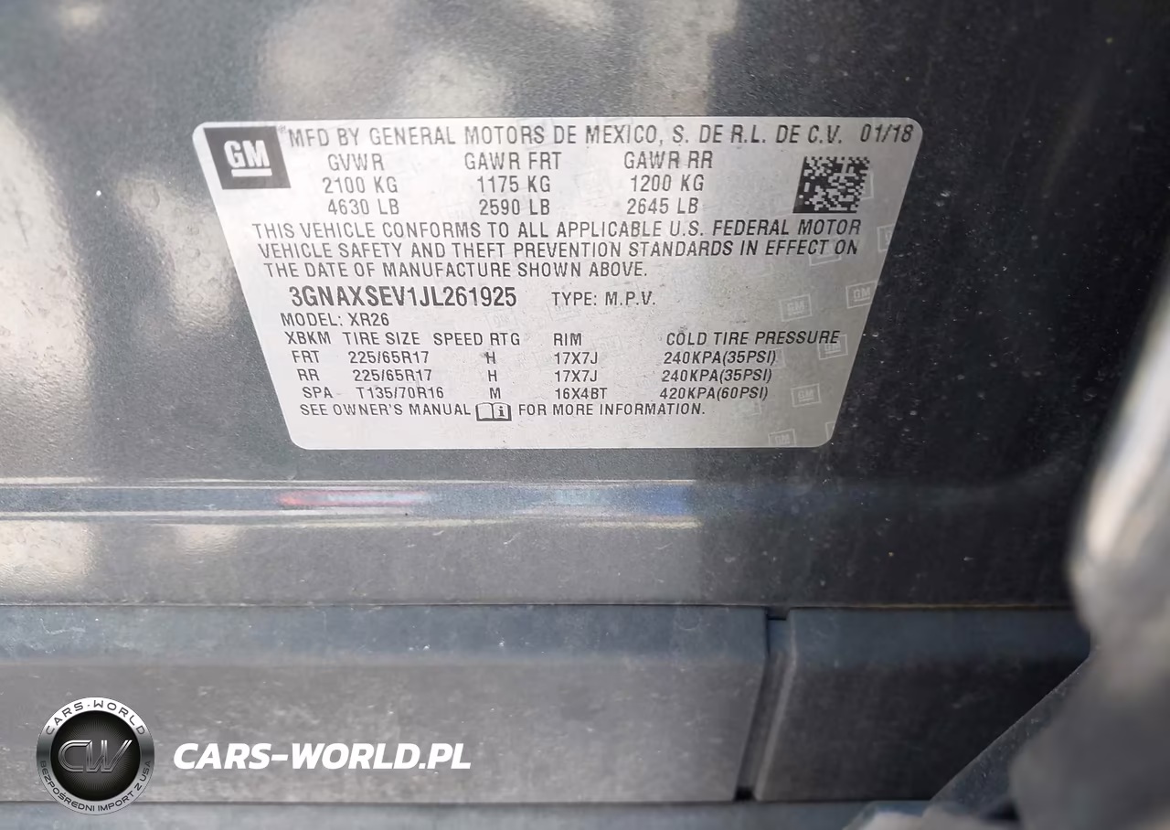 2018 Chevrolet Equinox Lt VIN:3GNAXSEV1JL261925 - 9