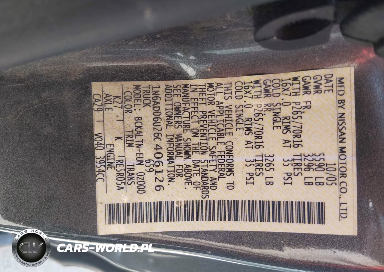 2006 Nissan Frontier Se VIN:1N6AD06U26C406126 - 9