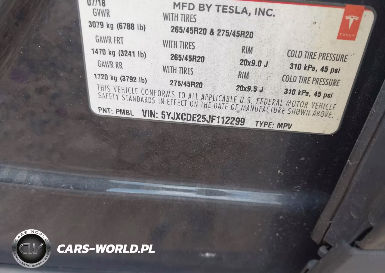 2018 Tesla Model X 100D-75D-P100D VIN:5YJXCDE25JF112299 - 9