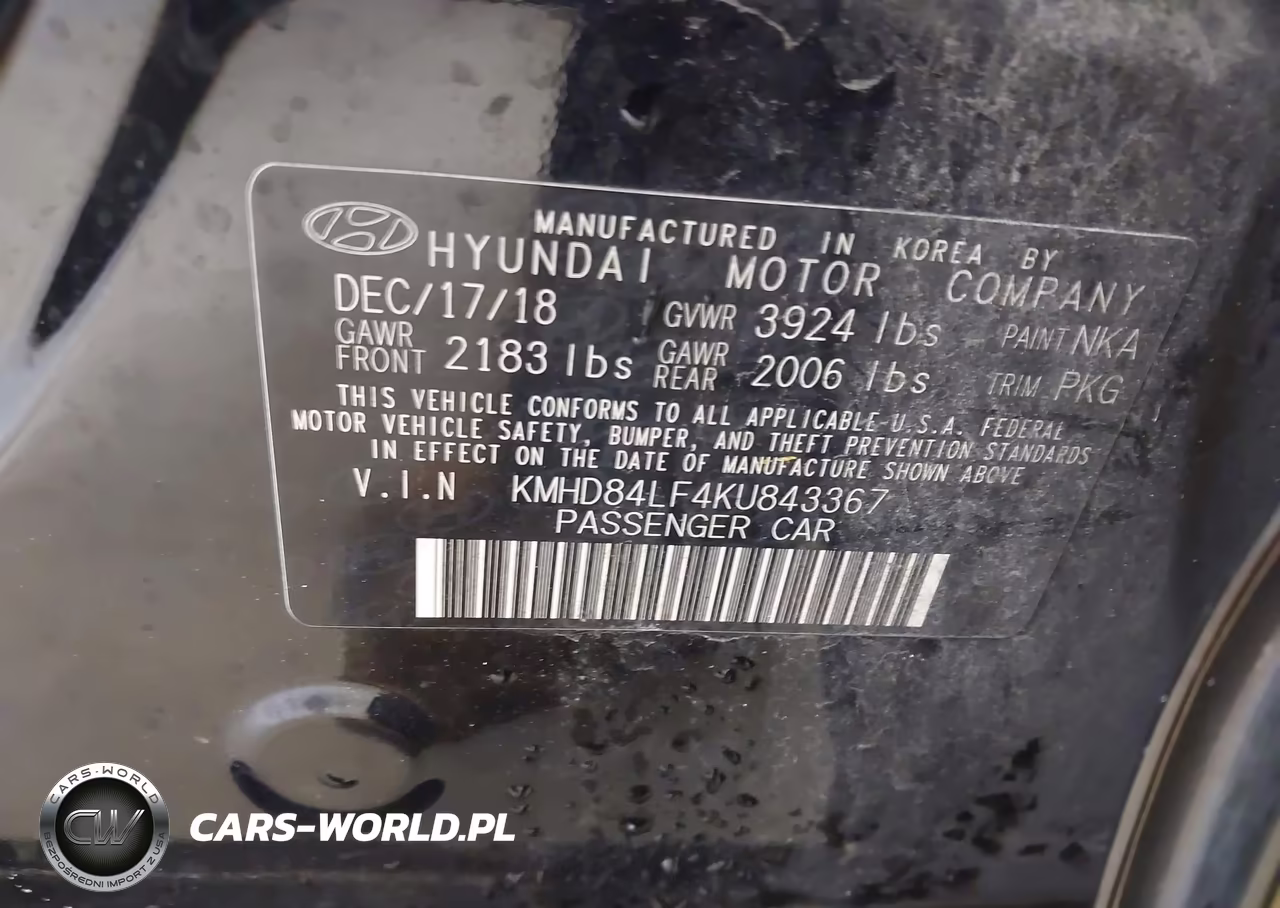 2019 Hyundai Elantra Sel VIN:KMHD84LF4KU843367 - 9