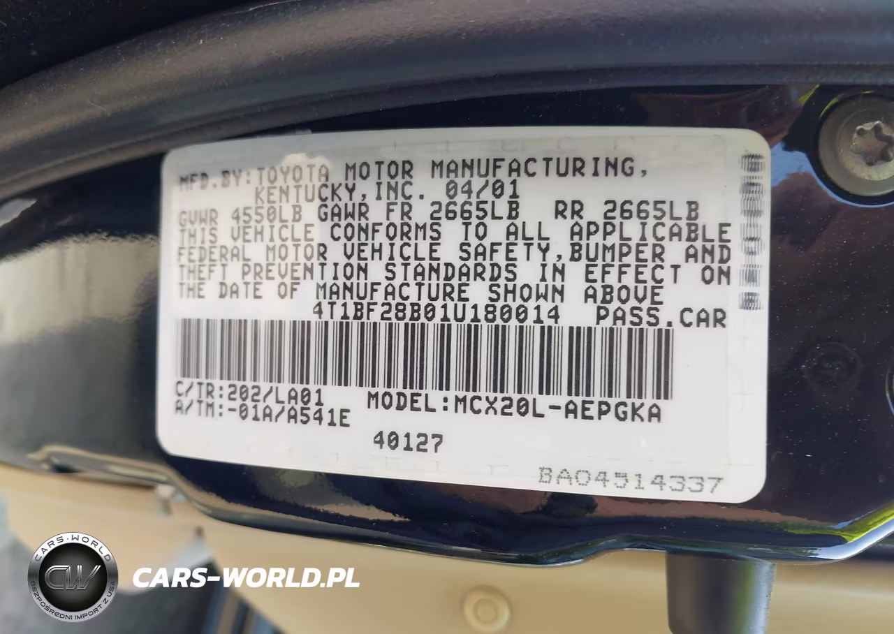 2001 Toyota Avalon Xls VIN:4T1BF28B01U180014 - 9