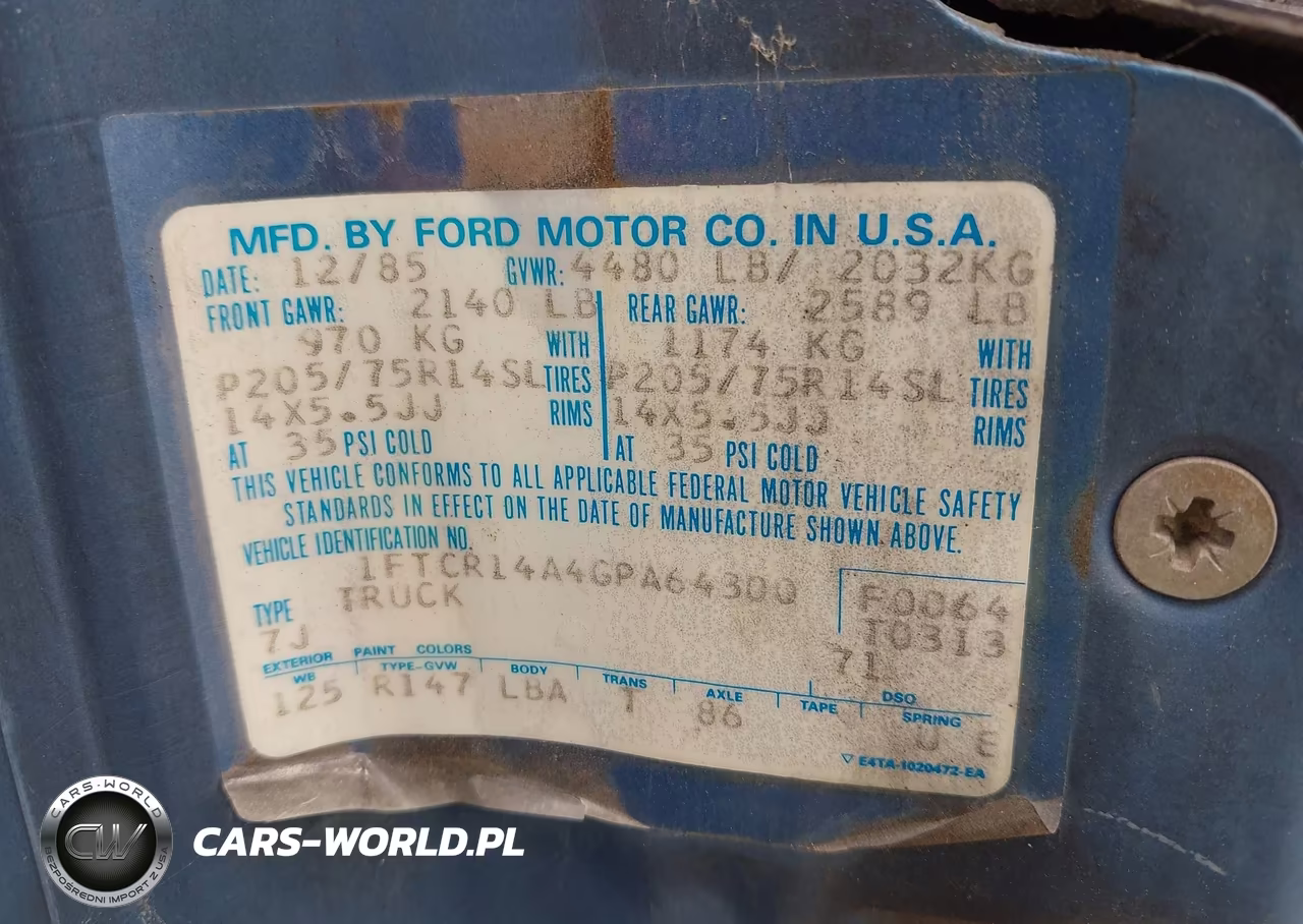 1986 Ford Ranger Super Cab VIN:1FTCR14A4GPA64300 - 9