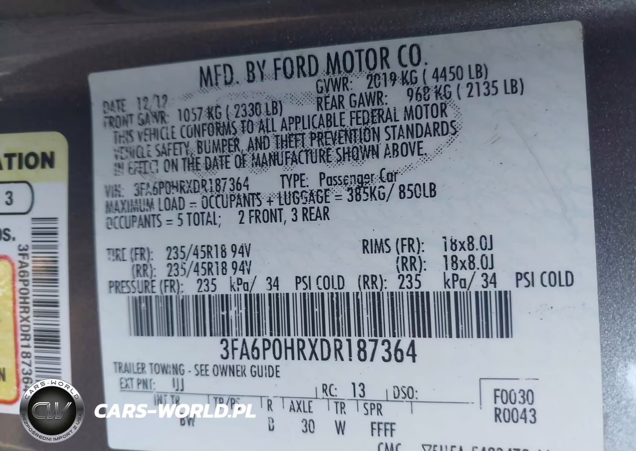 2013 Ford Fusion Se VIN:3FA6P0HRXDR187364 - 9
