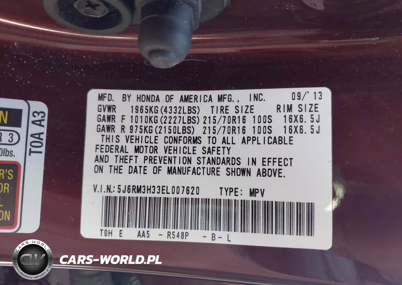 2014 Honda Cr-V Lx VIN:5J6RM3H33EL007620 - 9