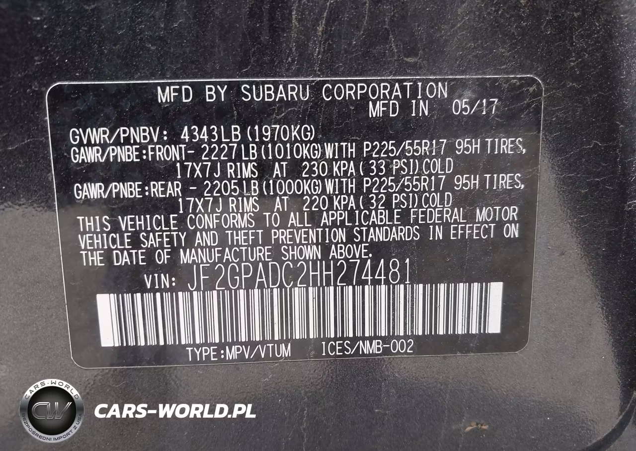 2017 Subaru Crosstrek 2.0I Premium VIN:JF2GPADC2HH274481 - 9