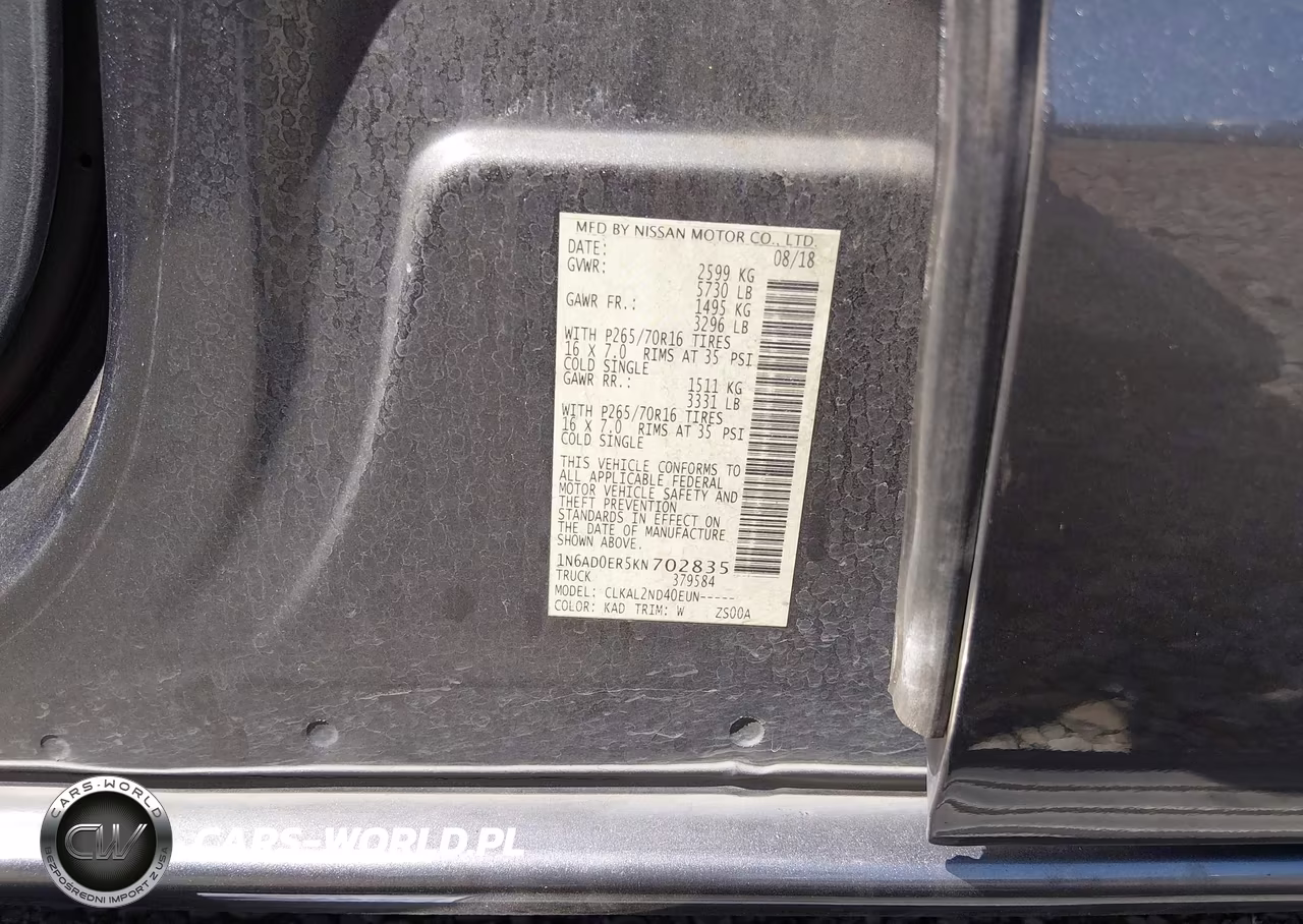 2019 Nissan Frontier Sv VIN:1N6AD0ER5KN702835 - 9