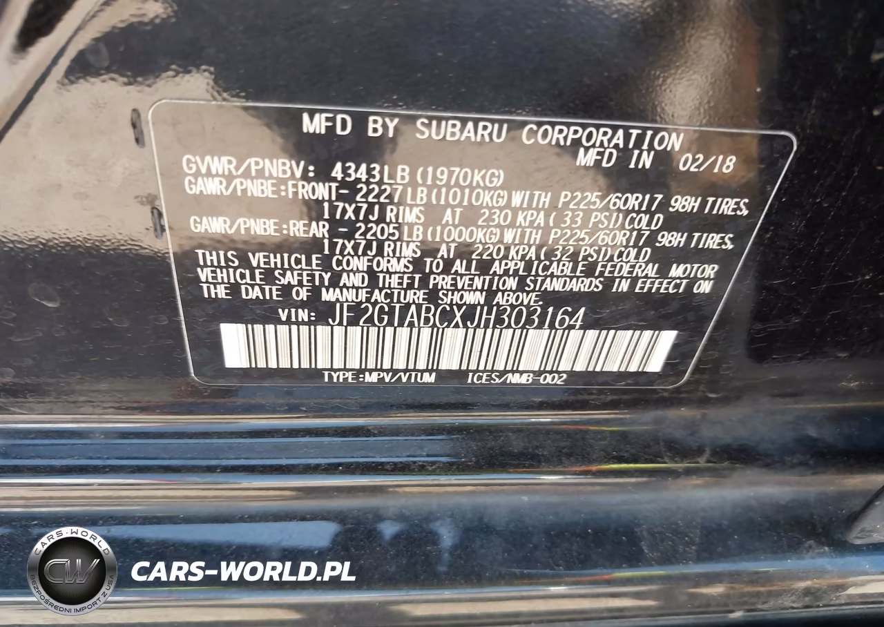 2018 Subaru Crosstrek 2.0I Premium VIN:JF2GTABCXJH303164 - 9