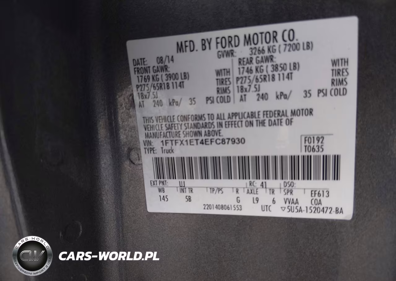 2014 Ford F-150 Fx4-Lariat-Xl-Xlt VIN:1FTFX1ET4EFC87930 - 9
