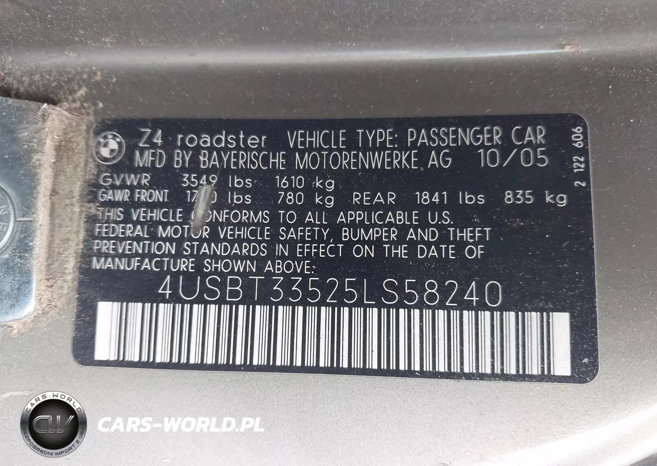 2005 BMW Z4 2.5I VIN:4USBT33525LS58240 - 9