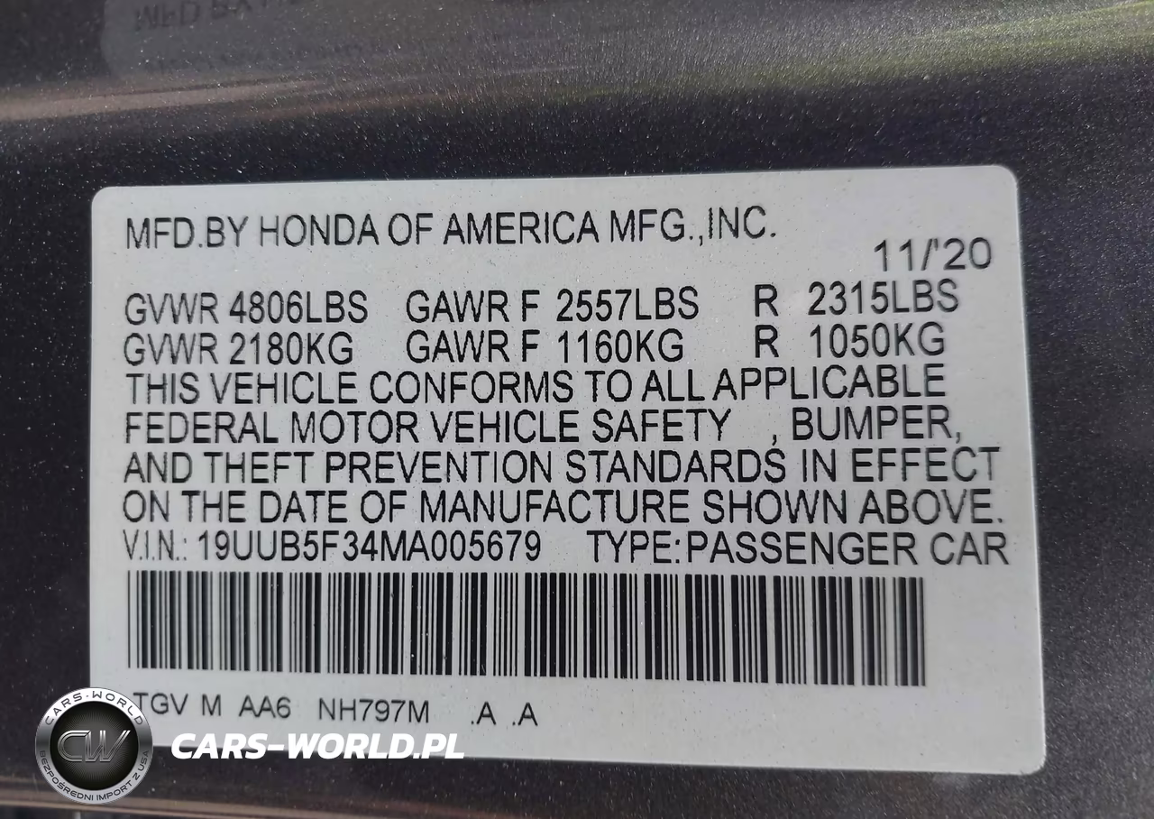 2021 Acura Tlx Standard VIN:19UUB5F34MA005679 - 9