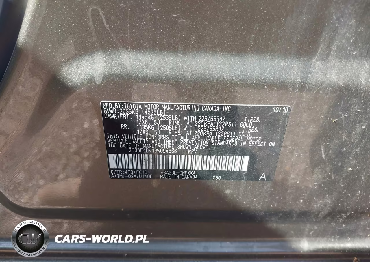 2011 Toyota Rav4 VIN:2T3BF4DV1BW094666 - 9