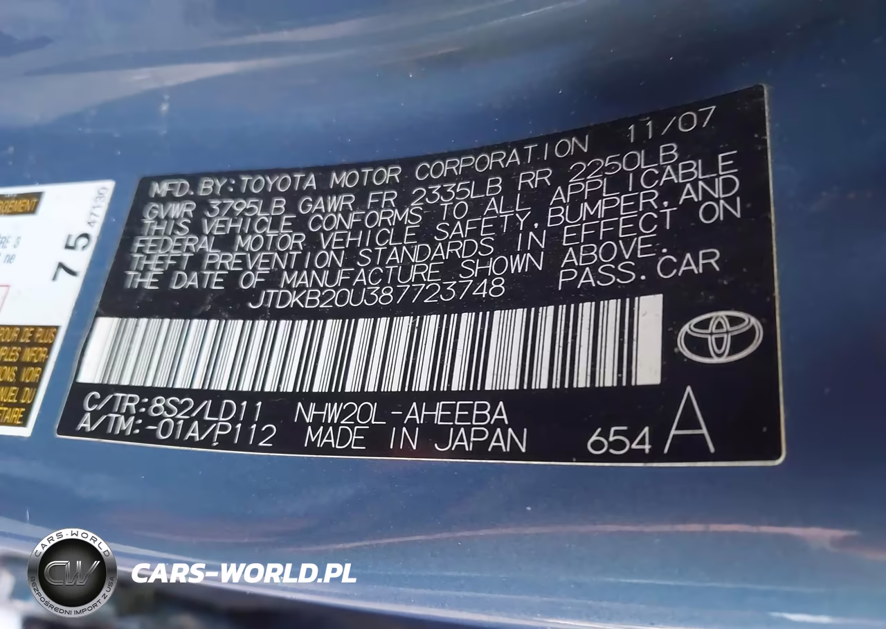 2008 Toyota Prius VIN:JTDKB20U387723748 - 9