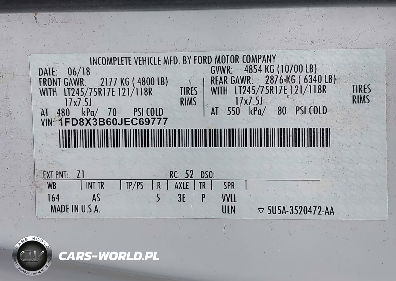 2018 Ford F-350 Xl-Xlt VIN:1FD8X3B60JEC69777 - 9