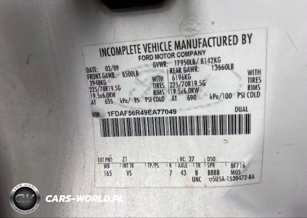 2009 Ford F-550 Chassis Xl-Xlt VIN:1FDAF56R49EA77049 - 9