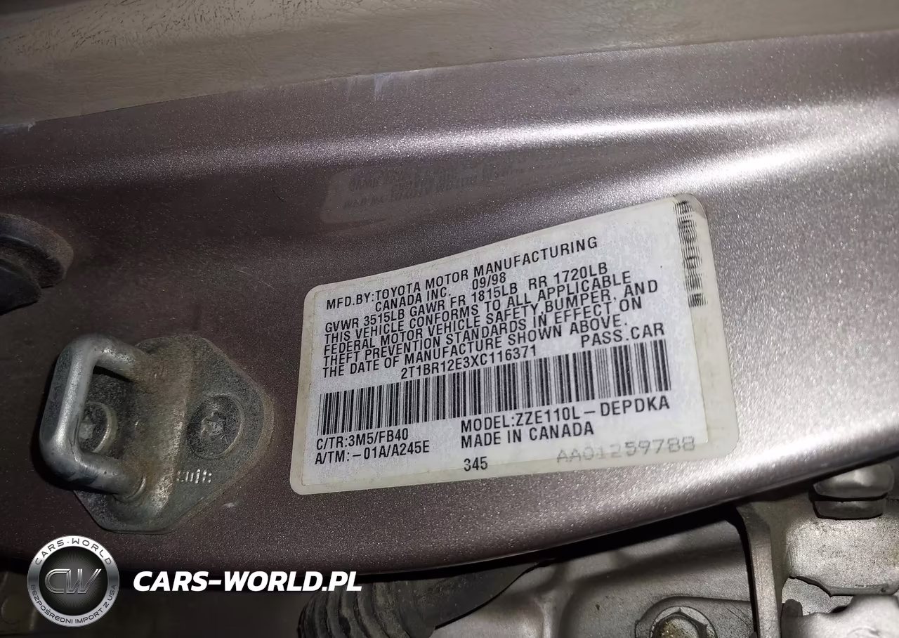 1999 Toyota Corolla Ce VIN:2T1BR12E3XC116371 - 9