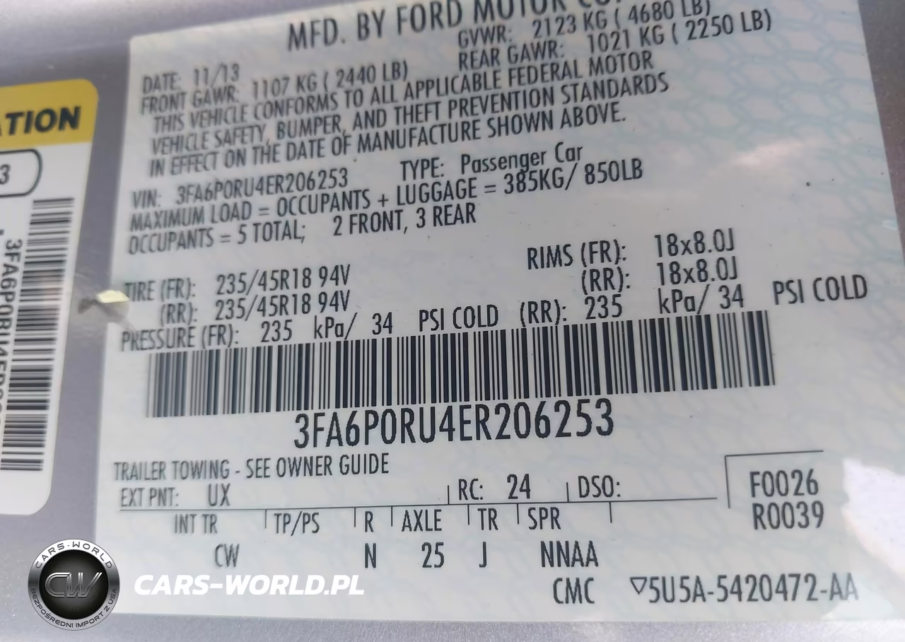 2014 Ford Fusion Hybrid Titanium VIN:3FA6P0RU4ER206253 - 9