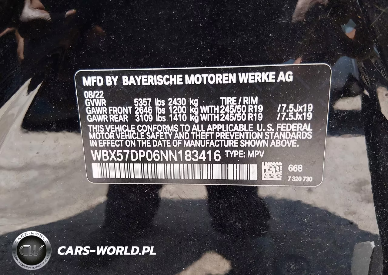2022 BMW X3 xDrive30I VIN:WBX57DP06NN183416 - 9