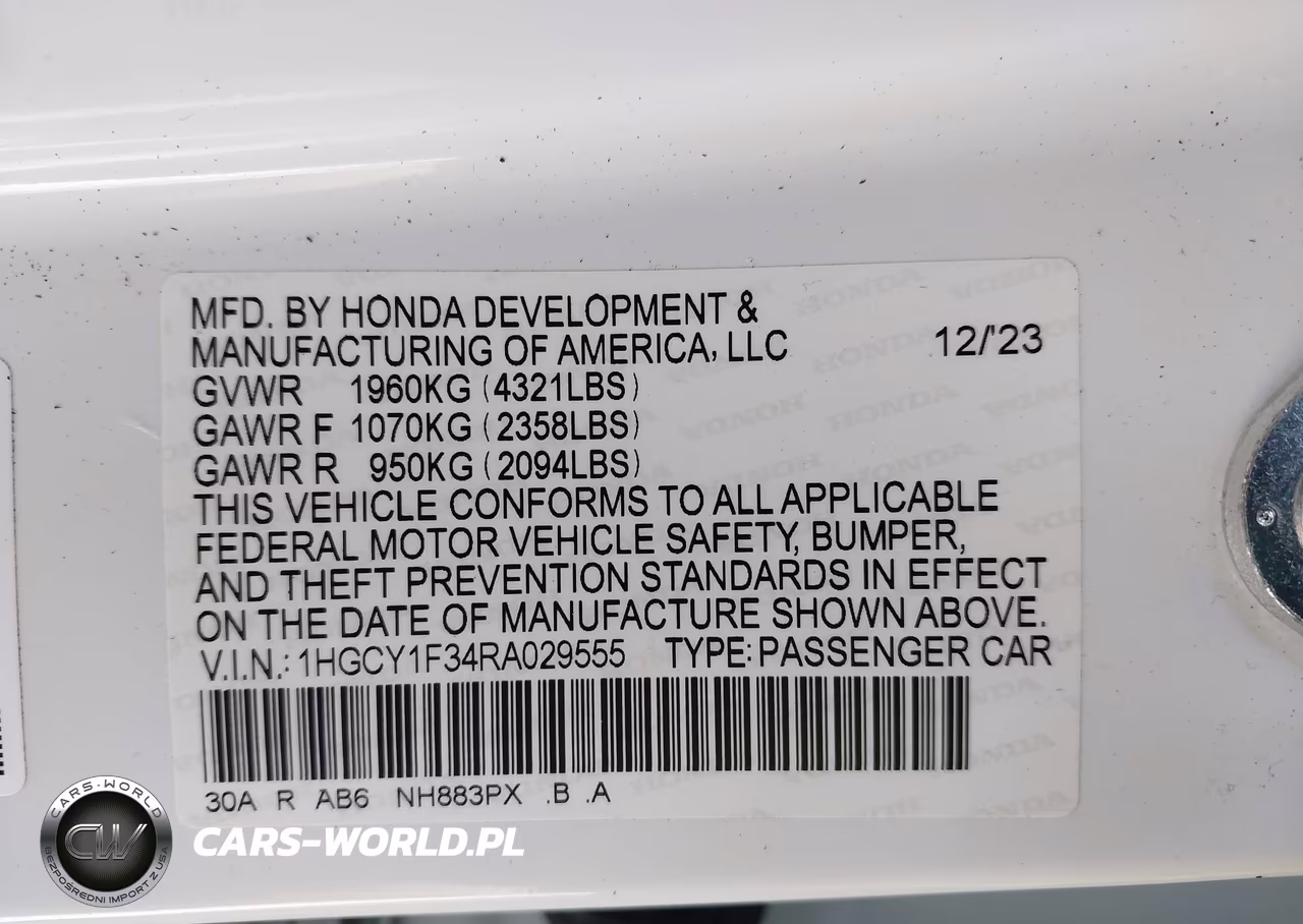 2024 Honda Accord Ex VIN:1HGCY1F34RA029555 - 9
