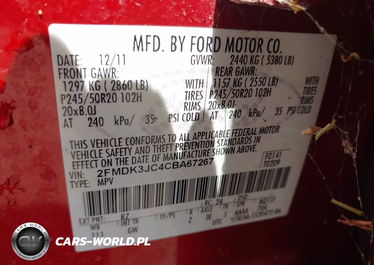 2012 Ford Edge Sel VIN:2FMDK3JC4CBA67267 - 9