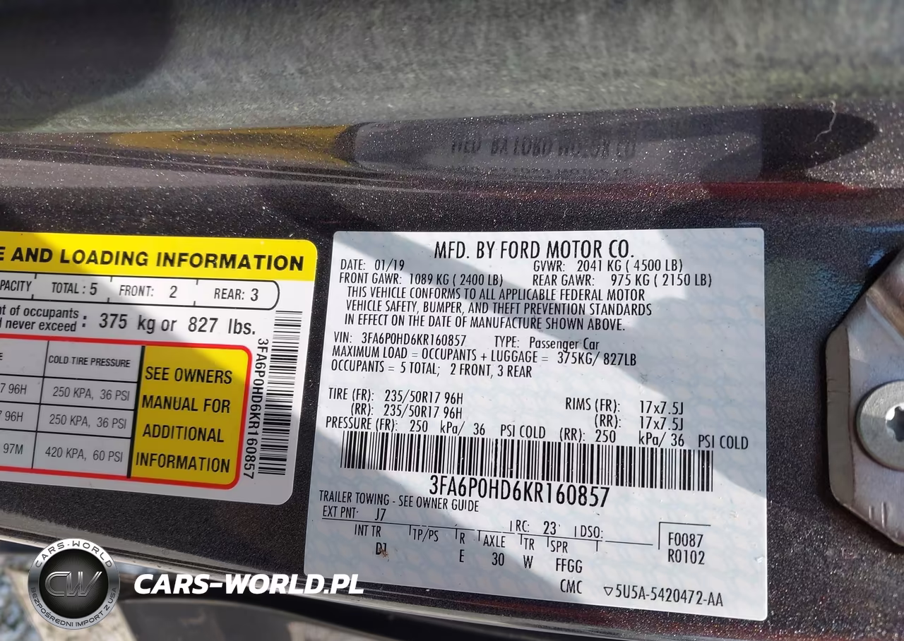 2019 Ford Fusion Se VIN:3FA6P0HD6KR160857 - 9