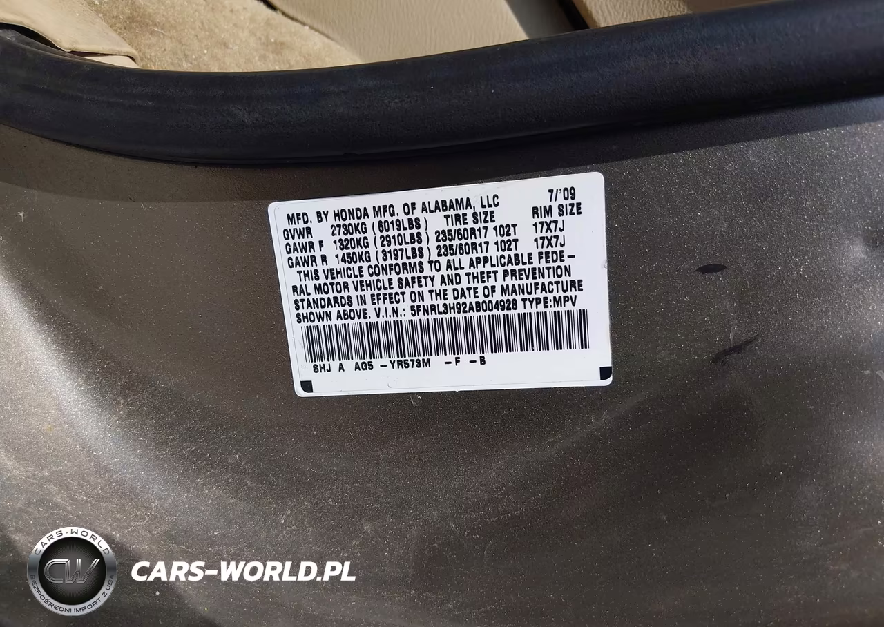 2010 Honda Odyssey Touring VIN:5FNRL3H92AB004928 - 9
