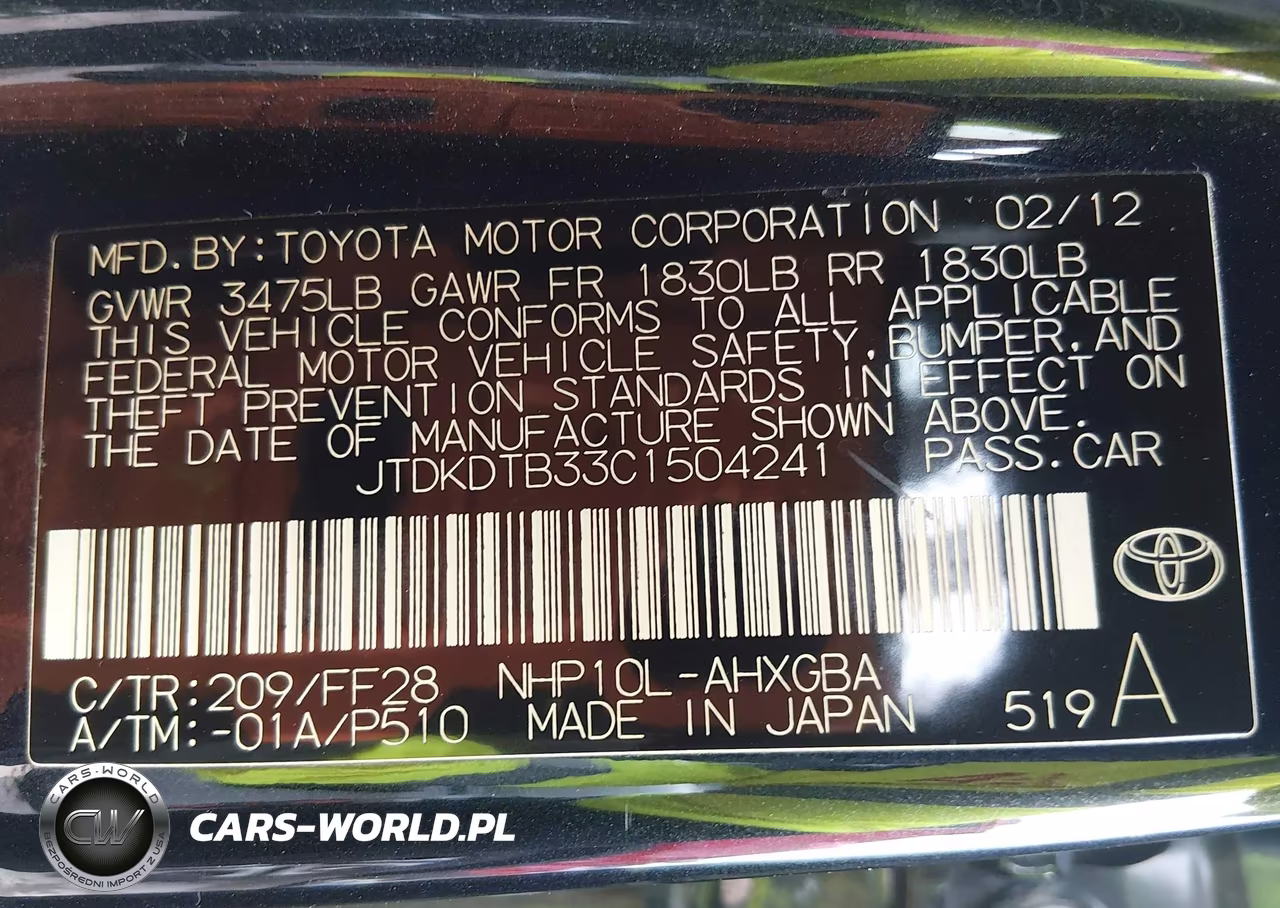 2012 Toyota Prius C Three VIN:JTDKDTB33C1504241 - 9