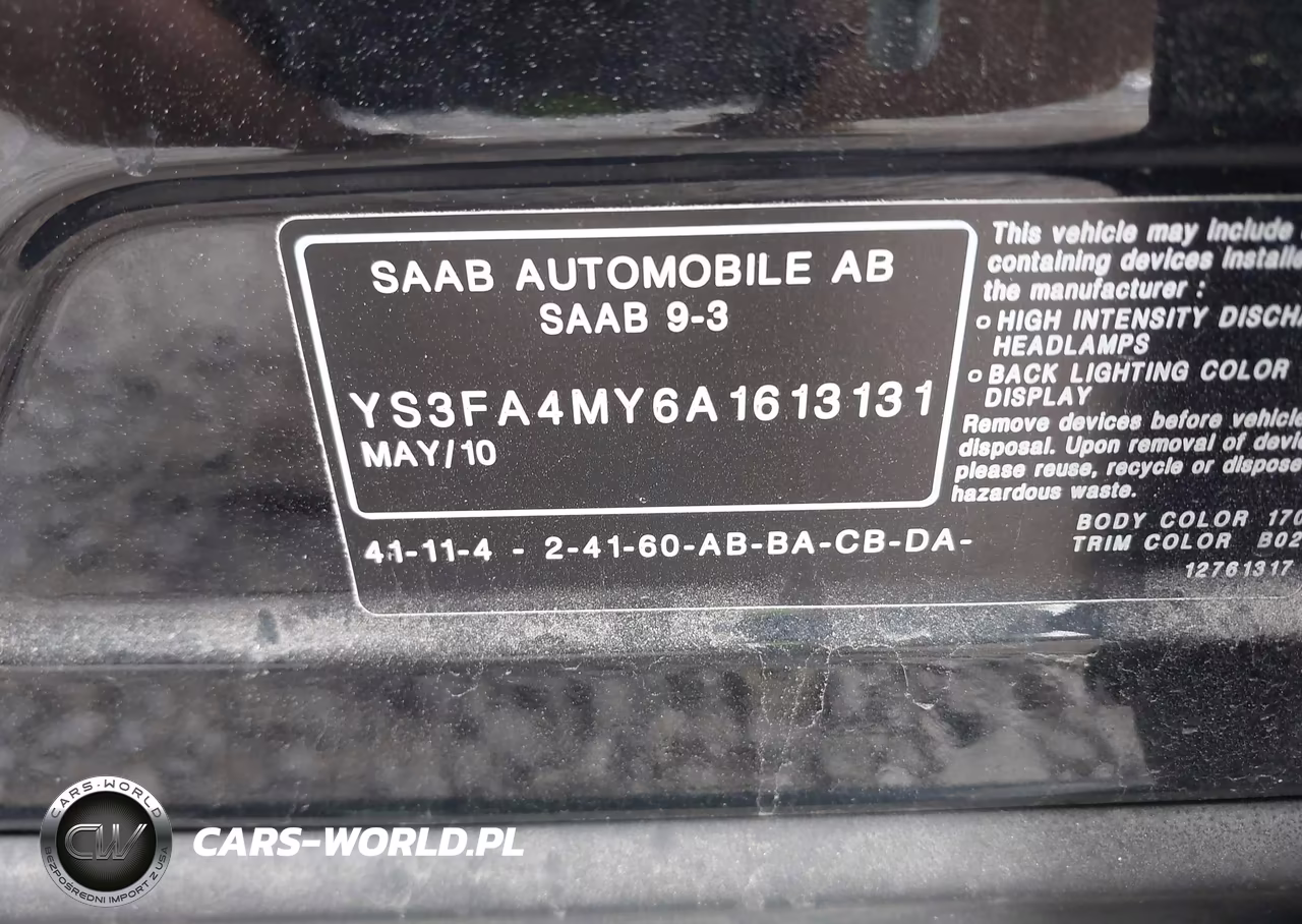 2010 Saab 9-3 VIN:YS3FA4MY6A1613131 - 9