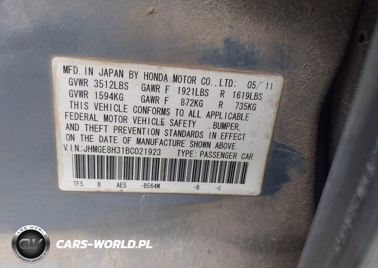 2011 Honda Fit VIN:JHMGE8H31BC021923 - 9